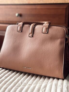 Anne Klein Taupe Brown Structured Satchel